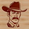 A vector graphic illustration of a rugged cowboy, suitable for cutting machine designs and digital art projects.