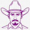 Cowboy Illustration Vector Graphic A stylized cowboy illustration in vector format.