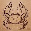 Coastal Critter Illustration A detailed illustration of a crab, a common wild animal found in coastal areas.