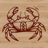 Vector Crab Cutout Template A stylized illustration of a crab, suitable for vector design and digital cutting machines like Cricut.