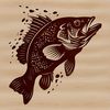 Freshwater Fishing Icon Illustration of a Crappie fish, a species of freshwater gamefish.