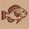 Colorful Crappie Design SVG An illustration of a freshwater fish species with a distinctive pattern.