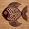 A detailed illustration of a white crappie fish swimming in water.