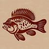 A detailed illustration of a wild crappie fish, suitable for vector graphics and cutting machine designs.