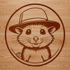 Cute Possum Wearing a Fancy Hat SVG illustration of a possum wearing a hat, suitable for vector art designs.