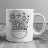 Wild Floral Pocket Design A stylized illustration of a wild flower pattern in a pocket design.