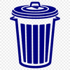 Simple Rounded Trash Can Illustration A simple, illustrated trash can with a rounded shape and lid.