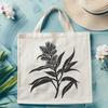 Simple Floral Design Vector Art A single wild flower with green stem and leaves, set against a simple background.