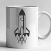 Beautiful Rocket Illustration A digital illustration of a spaceship with sleek lines and futuristic details.