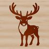 Vector illustration of a reindeer in profile, suitable for use in graphic design and cutting machines.