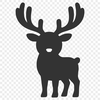 A vector illustration of a reindeer with antlers and a distinctive set of eyes, suitable for commercial or personal use.