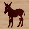 A standing donkey in simple vector design.