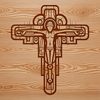 A detailed ornate cross, a symbol of religious significance, rendered in vector format.