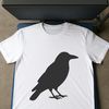 A detailed vector illustration of a crow in silhouette form, suitable for commercial and personal use.