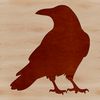 A detailed illustration of a crow in silhouette form, suitable for cutting machines and laser engraving.