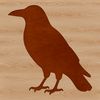Vector illustration of a crow bird in simple silhouette form