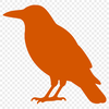 A silhouette of a crow designed with clean lines and precise details.