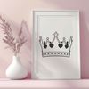 A stylized digital crown made from interlocking elements, suitable for vector graphics and cutting machines.