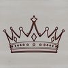 A gold-plated crown design made from vector lines, suitable for laser cutting or pyrography projects.