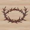 Regal Symbol A regal crown with thorns, a symbol often associated with Christian traditions.