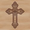 A detailed ornate cross symbol with a focus on its religious significance.