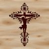 Religious symbol featuring a detailed cross design available as a downloadable SVG file.