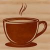 A simple illustration of a coffee cup with a plain design.