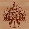 Ornate Cupcake SVG Clip Art A colorful, ornate cupcake design for creative projects and crafts.
