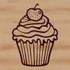 Beautiful Cupcake Design for Printing A detailed SVG design of a dessert featuring a cupcake with decorations.