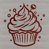 Classic Dessert Drawing A vector illustration of a classic dessert with frosting and decorations in bold lines.