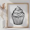 Free Clip Art Dessert Icon A vector graphic design of a single serving-sized dessert, featuring a rounded cake base and decorative toppings.
