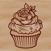 Free SVG Clip Art Dessert A vector graphic design featuring a stylized cupcake dessert on a clean background.