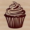 Customizable Cupcake Template A vector graphic representation of a classic dessert, featuring a cupcake design with intricate details.