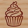 Free Cupcake Clip Art for Design A digitally created vector image of a cupcake, suitable for various design applications.