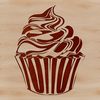 Delicious Dessert Design Art A vector illustration of a cupcake with frosting and decorations.