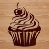 A vector design of a single cupcake on a transparent background.