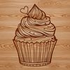 Free SVG Cupcake Design A colorful illustrated cupcake with frosting and sprinkles, suitable for use in digital designs.