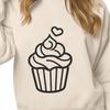 Simple Cake Design Vector Art A minimalist illustration of a small baked good resembling a cake with frosting.