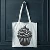 Sweet Dessert Icon Art A colorful cupcake with frosting and sprinkles depicted in a simple design.