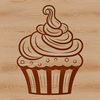 An intricately designed vector graphic of a dessert cake with decorations.