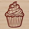 Free Cupcake Clip Art Vector A vector graphic of a cupcake, designed for printing or digital use as a template in various formats like PDF and DXF.