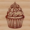 Cute Cupcake Clip Art Design A vector illustration of a single cupcake on a white background, suitable for commercial and personal use.