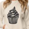 A single, isolated cupcake design with rounded edges and textured frosting.