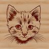 Kitten Face Illustration A simple illustration of a cute kitten's head.