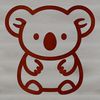 Adorable Koala Illustration A simple line drawing of a cute koala sitting on its haunches, designed as vector art.