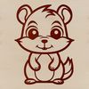 A simple line drawing of a cute squirrel with minimal details, ideal for vector art projects.