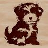 Havanese Clip Art Design Vector Cute sitting havanese dog clip art design.