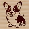 Free Vector Art Corgi Clipart A seated Corgi with a calm expression.
