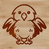 Adorable Eagle Silhouette Simple line drawing of a cute eagle animal in vector format.