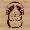 Cute Guinea Pig Music Lover A digital illustration of a cute guinea pig wearing headphones.